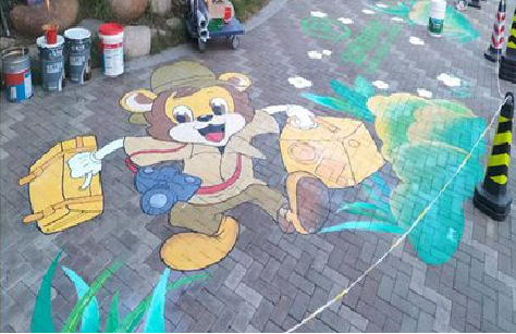 嘉鱼夏季画地面彩绘会遇到的问题