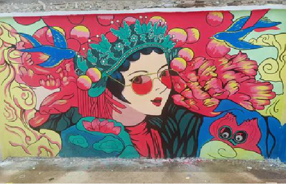 嘉鱼墙体彩绘-网红墙