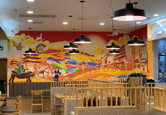 嘉鱼商业空间彩绘介绍。