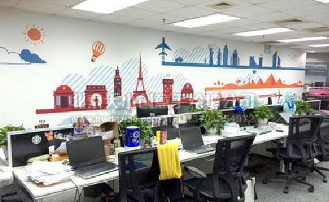 嘉鱼教你设计办公室墙绘的方法。