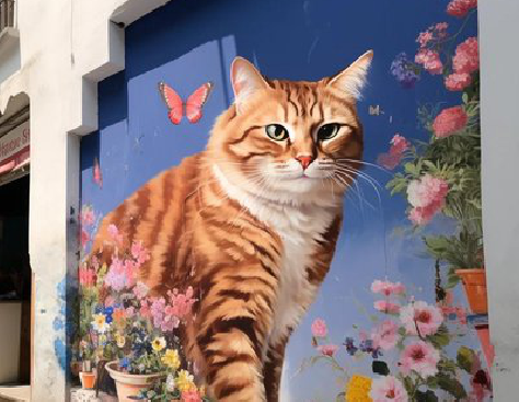 嘉鱼自己绘制有个性的手绘墙